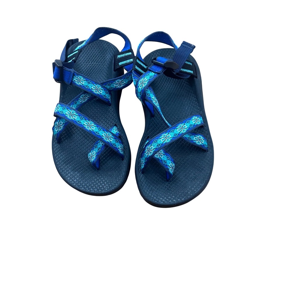 Chaco Womens Z/Cloud 2 Blue Geometric Strappy Athletic Sandal Toe Loop Size W7